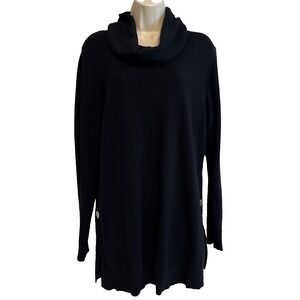 Marleylilly Womens Cowl Neck Black Sweater Size Large Feminine Fairy Grunge